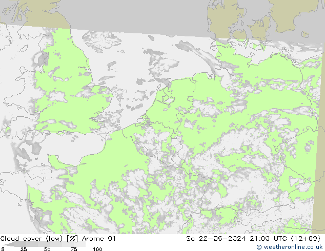zachmurzenie (niskie) Arome 01 so. 22.06.2024 21 UTC
