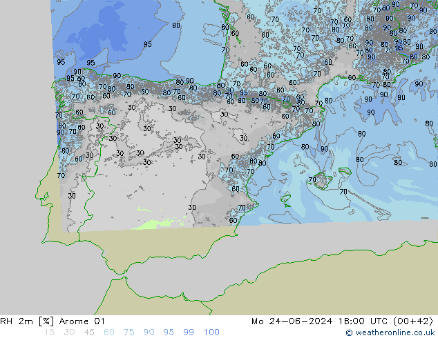 RV 2m Arome 01 ma 24.06.2024 18 UTC