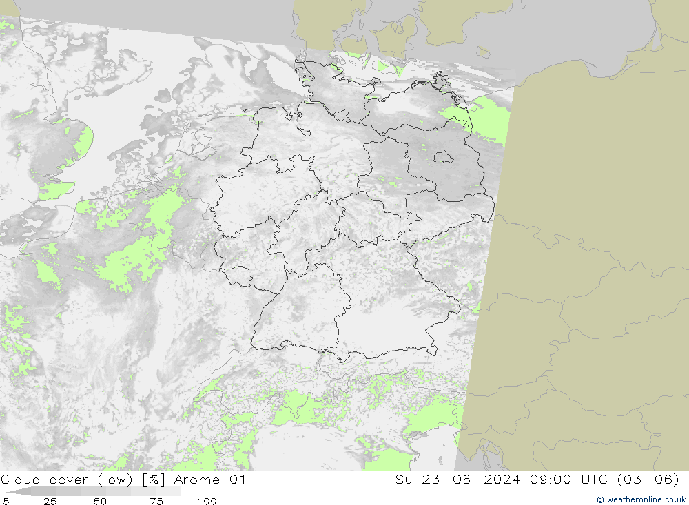 Wolken (tief) Arome 01 So 23.06.2024 09 UTC