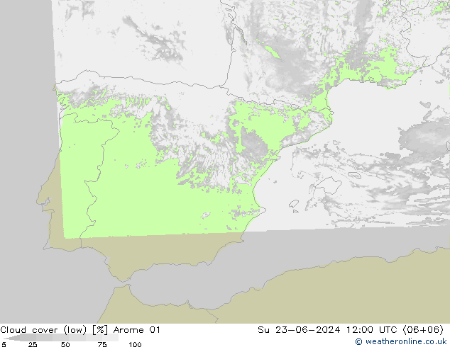 облака (низкий) Arome 01 Вс 23.06.2024 12 UTC