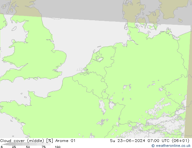 Nuages (moyen) Arome 01 dim 23.06.2024 07 UTC