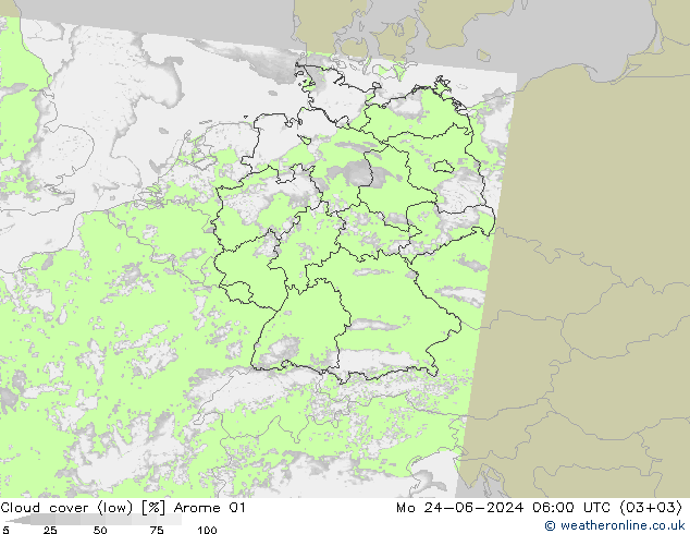 Nuages (bas) Arome 01 lun 24.06.2024 06 UTC