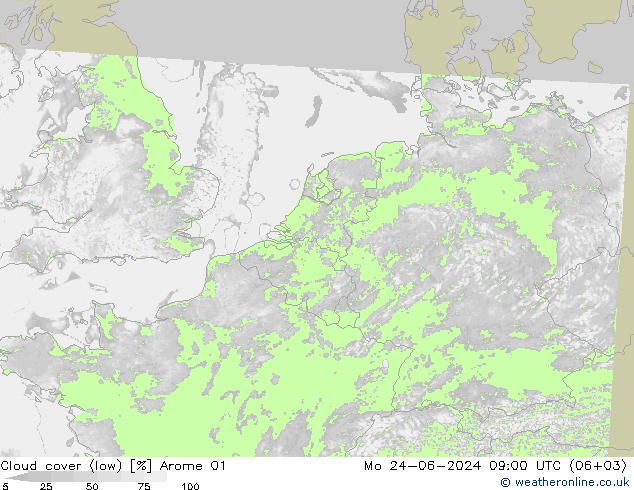 云 (低) Arome 01 星期一 24.06.2024 09 UTC