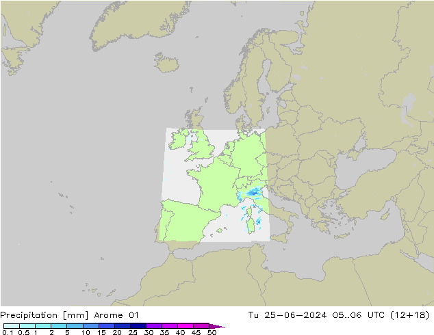 Precipitation Arome 01 Tu 25.06.2024 06 UTC