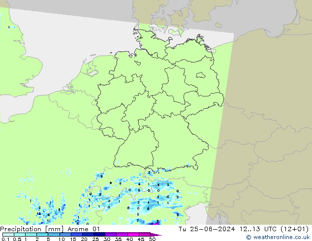 Precipitazione Arome 01 mar 25.06.2024 13 UTC