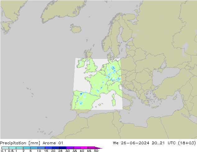 Precipitación Arome 01 mié 26.06.2024 21 UTC