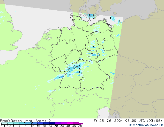 降水 Arome 01 星期五 28.06.2024 09 UTC