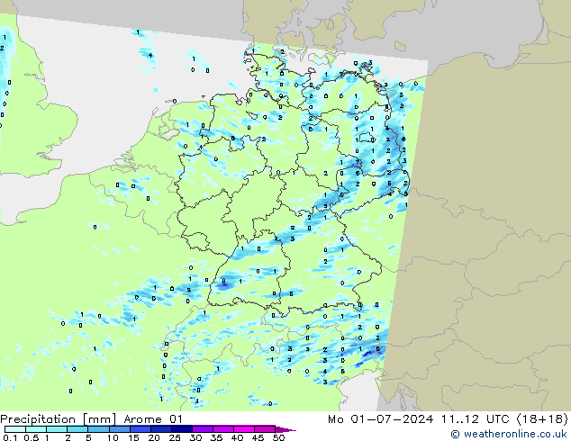 Neerslag Arome 01 ma 01.07.2024 12 UTC