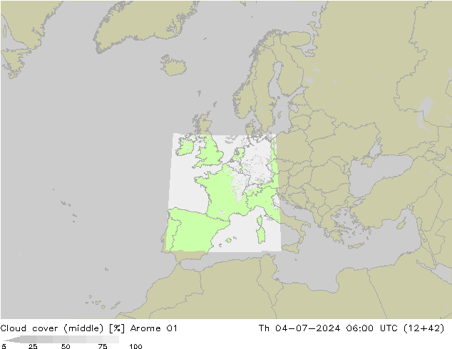 Bewolking (Middelb.) Arome 01 do 04.07.2024 06 UTC