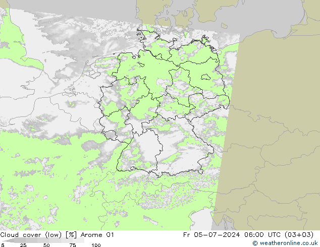 云 (低) Arome 01 星期五 05.07.2024 06 UTC