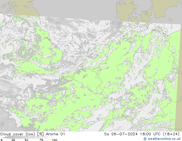 云 (低) Arome 01 星期六 06.07.2024 18 UTC