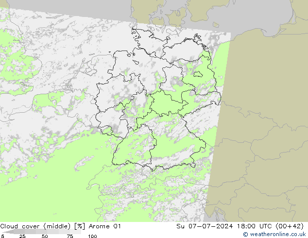 Bewolking (Middelb.) Arome 01 zo 07.07.2024 18 UTC