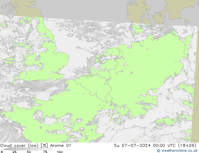 云 (低) Arome 01 星期日 07.07.2024 00 UTC