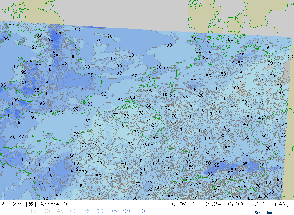 RV 2m Arome 01 di 09.07.2024 06 UTC