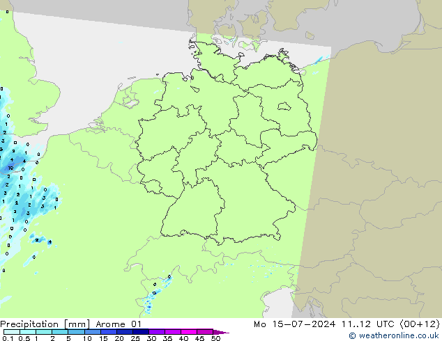 Neerslag Arome 01 ma 15.07.2024 12 UTC