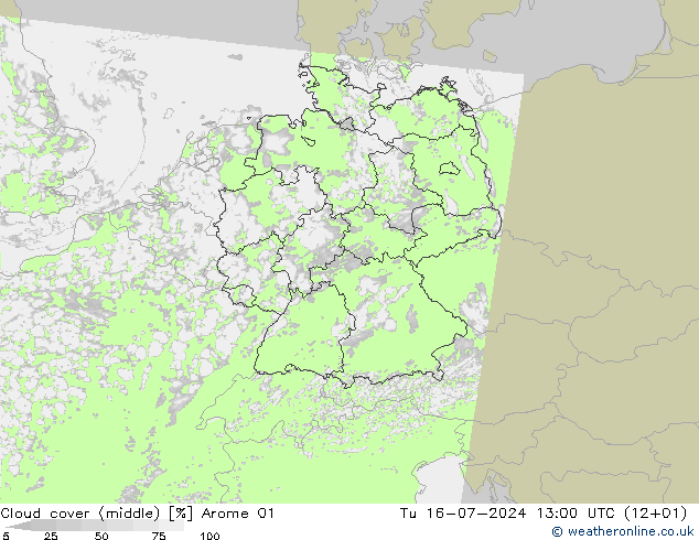 Bewolking (Middelb.) Arome 01 di 16.07.2024 13 UTC