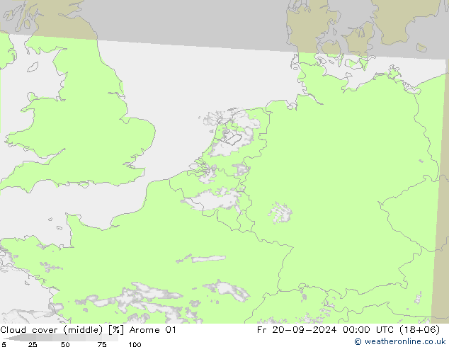 Nubi medie Arome 01 ven 20.09.2024 00 UTC