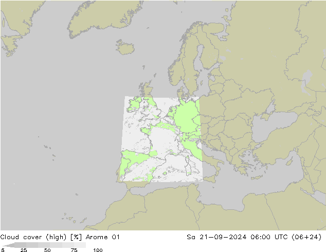 облака (средний) Arome 01 сб 21.09.2024 06 UTC