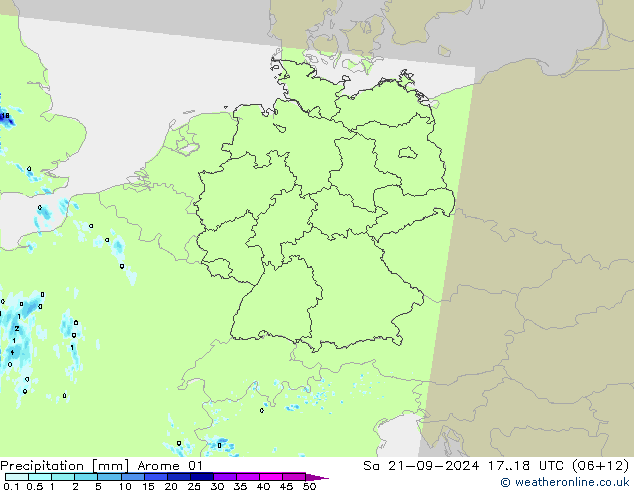 降水 Arome 01 星期六 21.09.2024 18 UTC