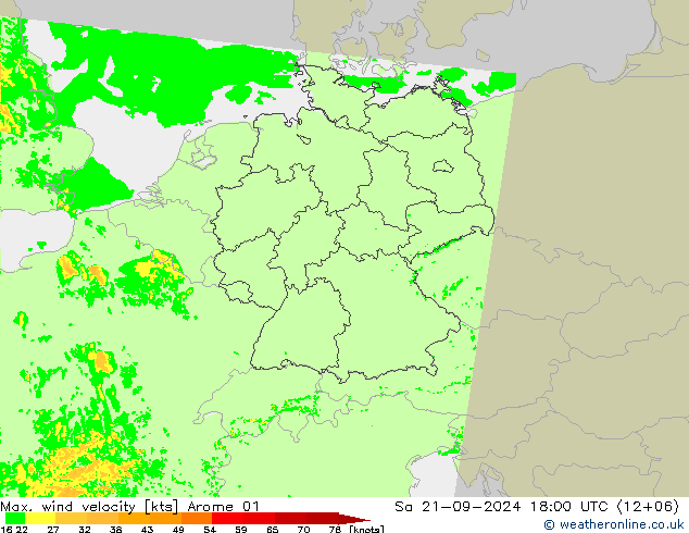 Windböen Arome 01 Sa 21.09.2024 18 UTC