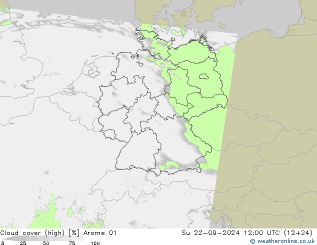 云 (中) Arome 01 星期日 22.09.2024 12 UTC