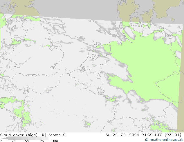 云 (中) Arome 01 星期日 22.09.2024 04 UTC