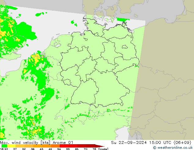 Windböen Arome 01 So 22.09.2024 15 UTC