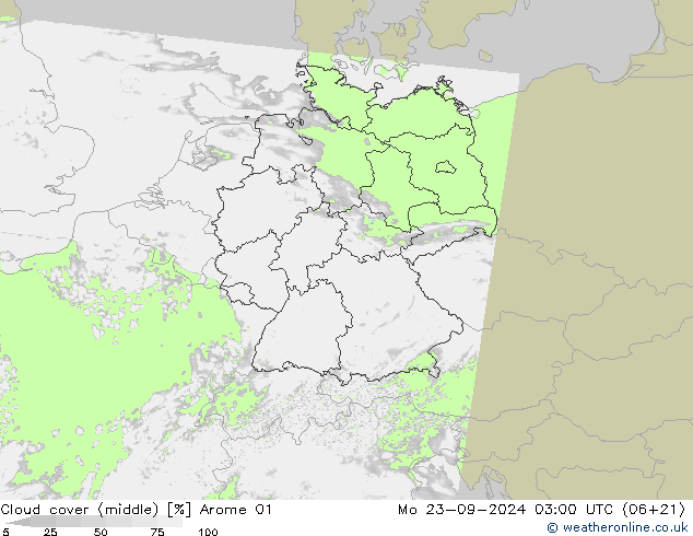 云 (中) Arome 01 星期一 23.09.2024 03 UTC