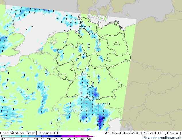 precipitação Arome 01 Seg 23.09.2024 18 UTC