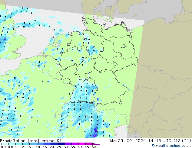 Precipitation Arome 01 Mo 23.09.2024 15 UTC