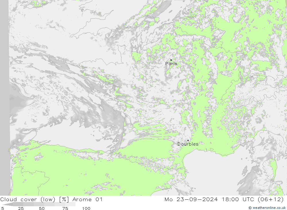 облака (низкий) Arome 01 пн 23.09.2024 18 UTC