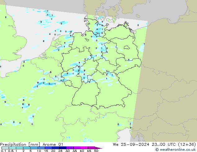 opad Arome 01 śro. 25.09.2024 00 UTC