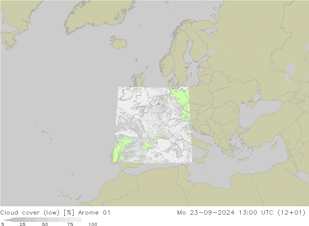 nuvens (baixo) Arome 01 Seg 23.09.2024 13 UTC