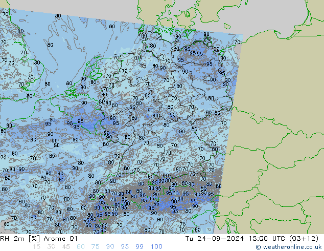 RH 2m Arome 01 Ter 24.09.2024 15 UTC