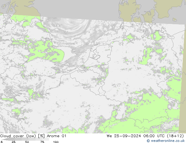 Bulutlar (düşük) Arome 01 Çar 25.09.2024 06 UTC