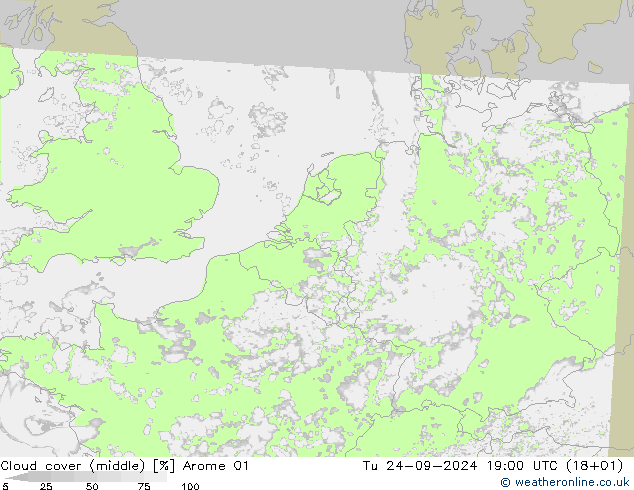 Nuages (moyen) Arome 01 mar 24.09.2024 19 UTC