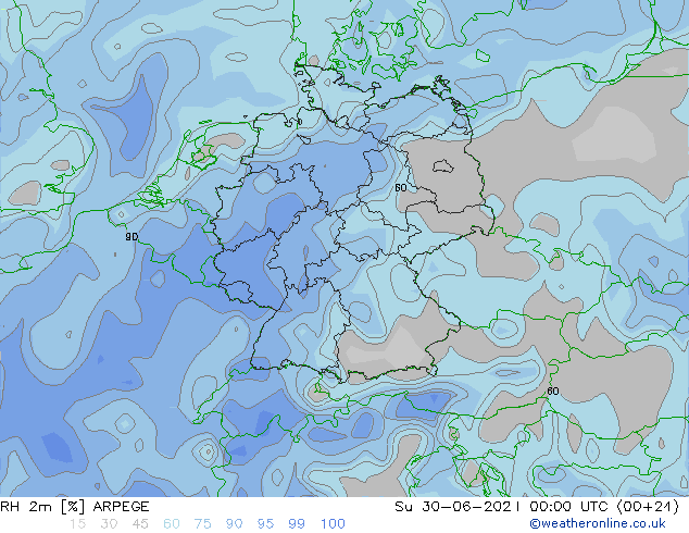 RV 2m ARPEGE zo 30.06.2024 00 UTC