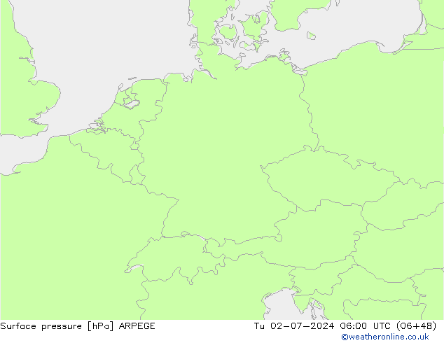 Luchtdruk (Grond) ARPEGE di 02.07.2024 06 UTC