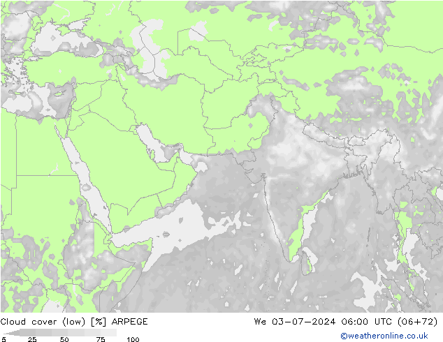 云 (低) ARPEGE 星期三 03.07.2024 06 UTC