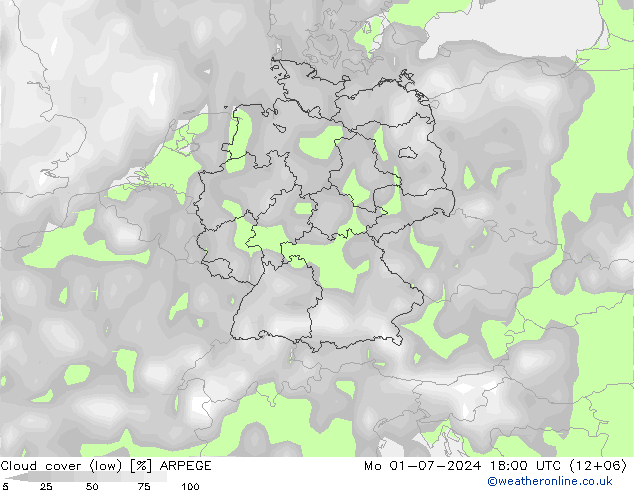 云 (低) ARPEGE 星期一 01.07.2024 18 UTC