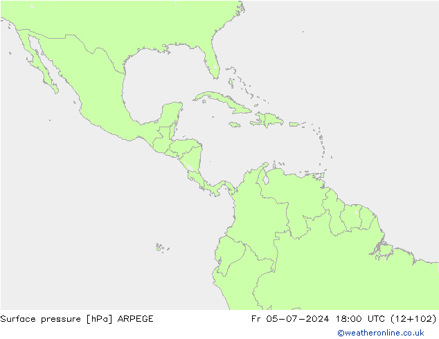 Luchtdruk (Grond) ARPEGE vr 05.07.2024 18 UTC