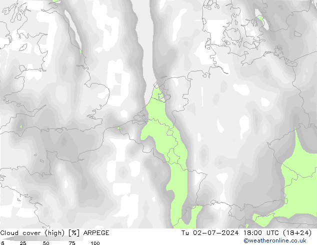 云 (中) ARPEGE 星期二 02.07.2024 18 UTC