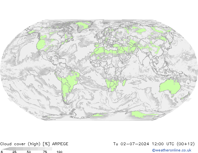 云 (中) ARPEGE 星期二 02.07.2024 12 UTC