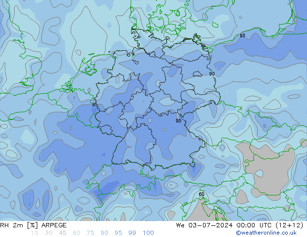 RV 2m ARPEGE wo 03.07.2024 00 UTC
