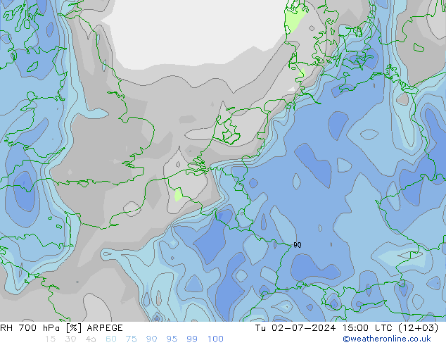 RV 700 hPa ARPEGE di 02.07.2024 15 UTC