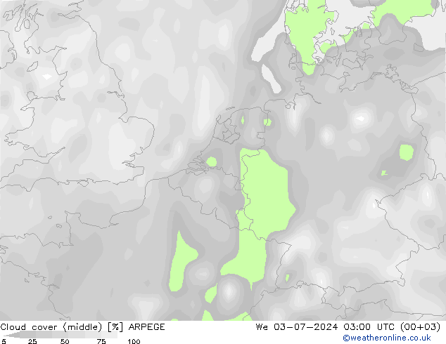 云 (中) ARPEGE 星期三 03.07.2024 03 UTC