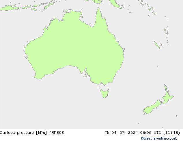 Luchtdruk (Grond) ARPEGE do 04.07.2024 06 UTC