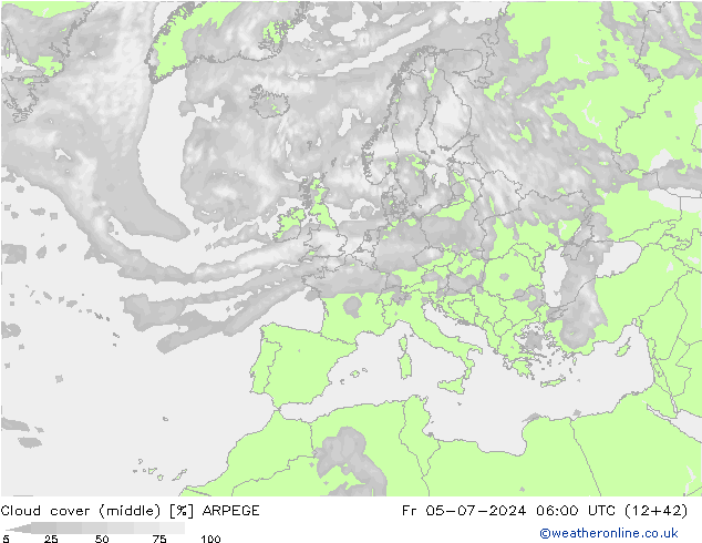 云 (中) ARPEGE 星期五 05.07.2024 06 UTC