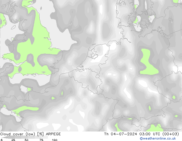 云 (低) ARPEGE 星期四 04.07.2024 03 UTC