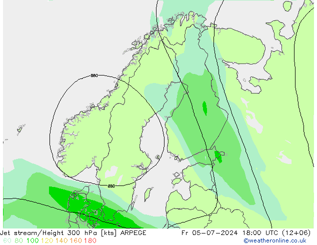 高速氣流 ARPEGE 星期五 05.07.2024 18 UTC